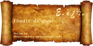 Ebedli Ágnes névjegykártya